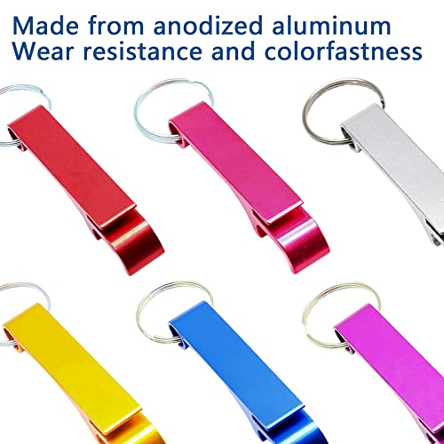 Litoexpe 16Pcs Colorful Beer Bottle Openers Premium Metal Keychain Bottle Opener Bulk, Soda Keyring Tool Personalized Gift Custom Accessories For Kitchen, Music Festival, Wedding, Party (8 Color) #TOP2