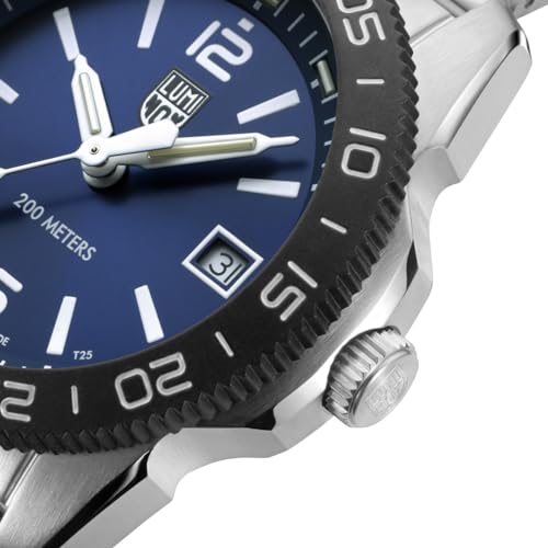Luminox Stainless Steel Pacific Diver Date Analog Dial Color Blue Men Watch - Xs.3123M.Set, Silver Band - Image 5