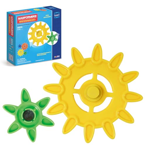 Magformers Magnets in Motion Accessory (20-pieces) Set Magnetic Building Blocks, Educational Magnetic Tiles Kit , Magnetic Construction STEM gear Toy Set