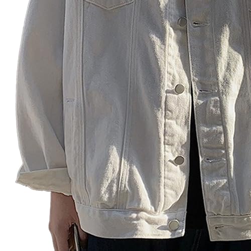 JEShifangjiusu Mens Jean Jackets Stylish Everyday Outerwear Utility Baggy Denim Jacket Long Sleeve Trendy Rapper Streetwear3