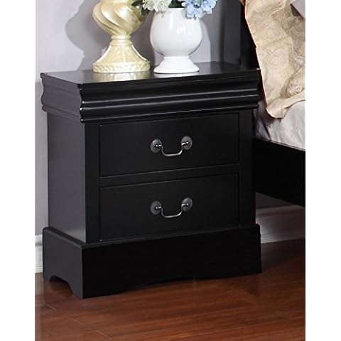 Major-Q Antique Black Finish 2-Drawer Nightstand Cover