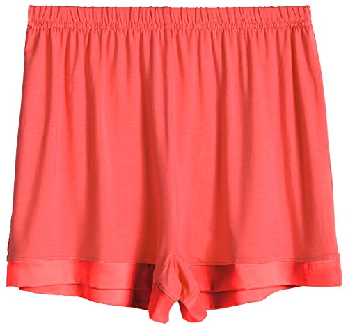 Latuza Women's V-neck Sleepwear Short Sleeve Pajama Set L Coral - Thumbnail 2