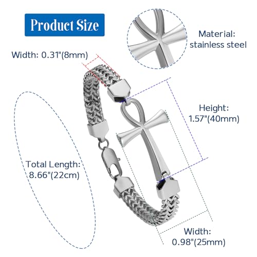 Pulsera OIDEA Ankh Egipcia para Hombre Acero miniatura 3