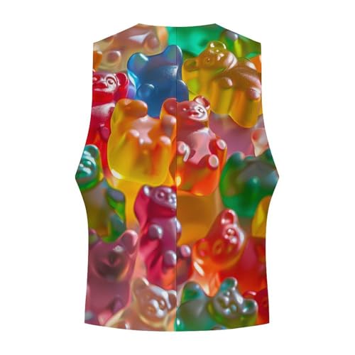 Colorful Gummy Bears Novelty Men's Suit Vest Casual Formal Dress Vests Business Waistcoat4