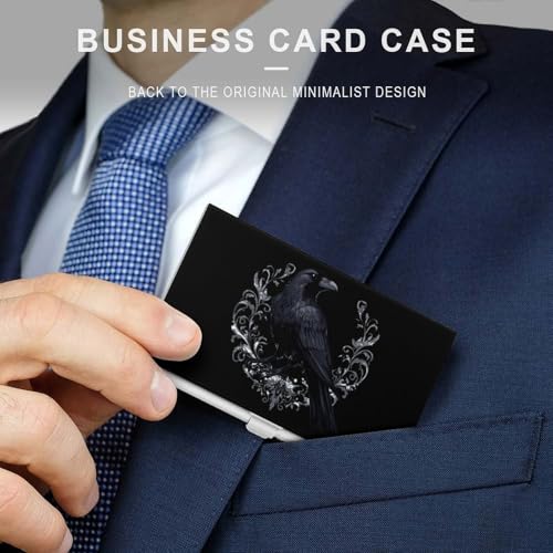 Crow Business Card Case Pocket Card Holder Slim Card Wallet for Men Women3