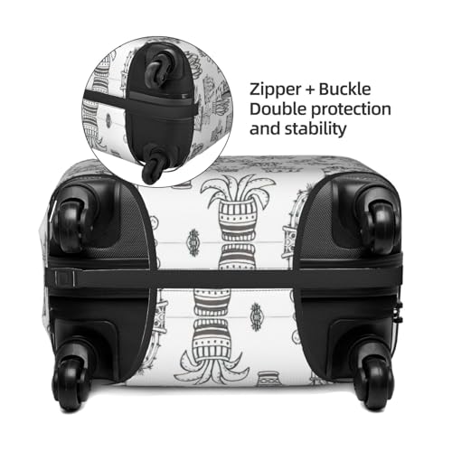 Cactus Plants Print Luggage Suitcase Cover Protector Luggage Washable Covers With Concealed Zipper4