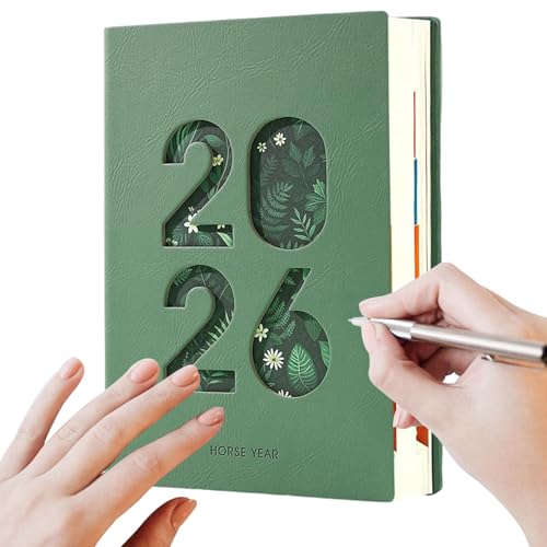 Agenda diaria 2026-365-Day Calendar Book with Tabs, Jan-Dec Weekly and Monthly Planner, Dated Daily, Calendar Planners for Agenda Appointment Planning Home Office Classroom College Travel Student Te