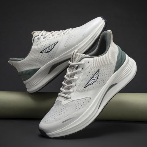 Image of Red Tape Men's Sneakers Grey Knitted Textile TPU Round Toe Lace-Up