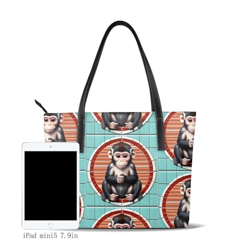 The silent monkey Stylish Waterproof Handbag for Women - Lightweight Travel Tote with Double-Sided Digital Print, Large Capacity3