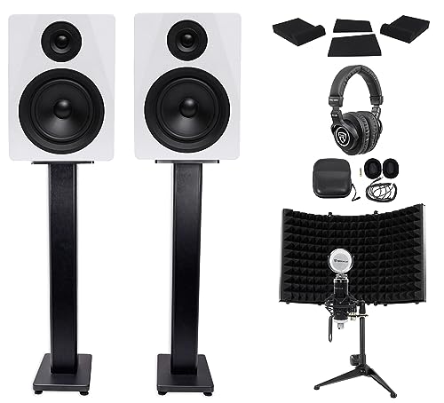 Rockville DPM5W 5.25�C���` 2�E�F�C 150W �A�N�e�B�u/�p���[�h�X�^�W�I���j�^�[�X�s�[�J�[�Z�b�g RHTSC 36�C���`�X�^���h2�ARCM03�}�C�N1�APRO-M50�w�b�h�t�H��1�ARockShield Shield�V�[���h1