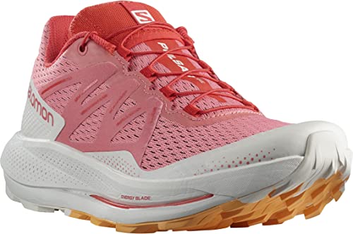 Salomon Pulsar Trail Trail Running Shoes Womens Sz 9 Tea Rose/Nimbus Cloud/Blazing Orange #TOP1