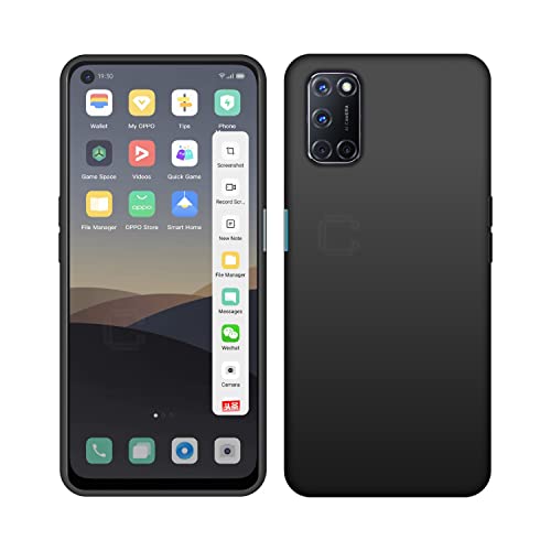 Image of Case Creation for OppoA52 2021 Back case, Oppo A52 Slim Flexible Smart Look case with 360 Camera All Angle Protection (Pure Black)