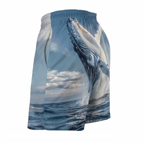 Humpback Sea Whale Ocean Animal Men's Swim Trunks Quick Dry Beach Shorts Board Shorts Bathing Suits with Pockets4