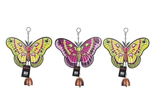 Image of H-LINE 3 x Butterfly Windchimes Hanging Garden Window Balcony Outdoor Ornament Decor (Butterfly Vibrant Design)