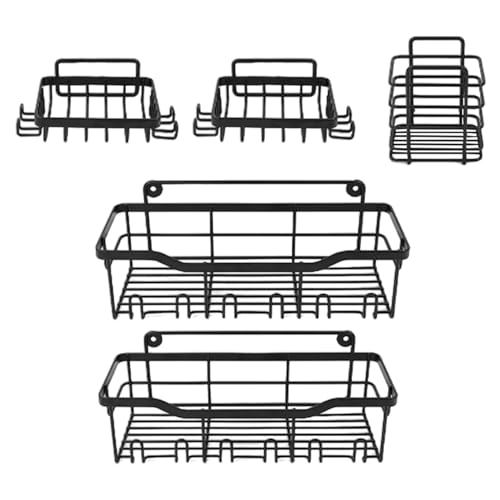 Estantes de pegatinas,estantes de baño adhesivos, Organizador de baño sin sello Organizador de pared, Estante de pared de metal,