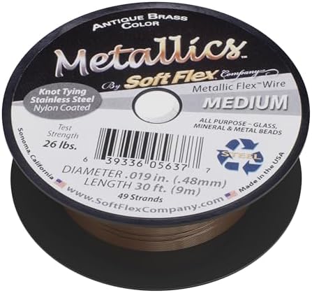 Soft Flex Best Beading Wire Antique Brass .019 Inch - 30 Feet