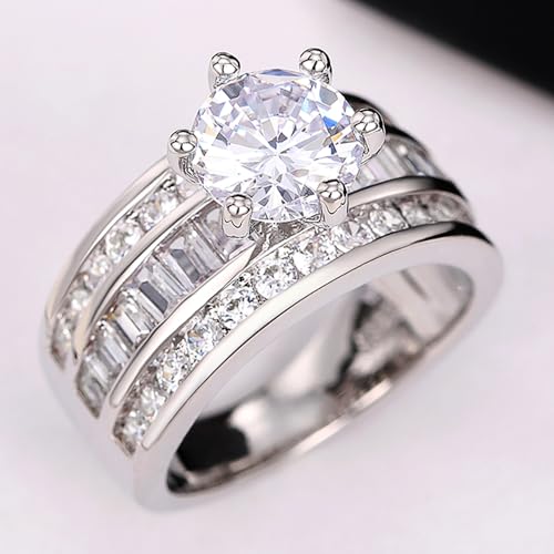 Stylish Bridal Wedding Band Ring with Dazzling Cubic Zirconia Luxury Jewelry4