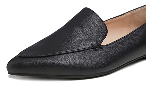 Image of FEVERSOLE Women's Loafer Flat Pointed Deco Low Heel Fashion Slip On Dress Driving Office Shoes