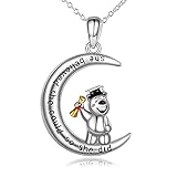 VENACOLY Graduation Necklace Sterling Silver Bear Congratulations Mother's Day Jewellery for Her