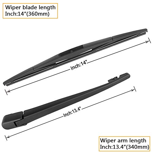 Autoboo Replacement For Honda Odyssey Rear Wiper Arm Blade 2011 2012 2013 2014 2015 2016 2017-Original Factory Quality #TOP1