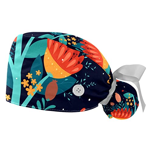 Chapeaux bouffants JDEZ Arbre Floral lot de 2 casquettes de travail