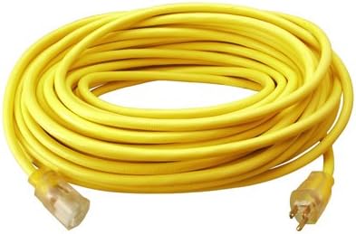 Master Electrician 02588ME 50-Feet Round Vinyl Extension Cord, Yellow