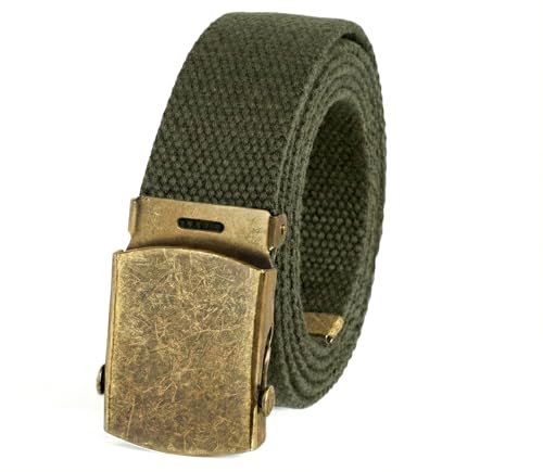 BC Belts Canvas Web Belt Military Style with Antique...
