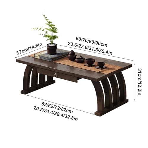 Table basse japonaise en bambou pour petits salons et espaces zen - 3