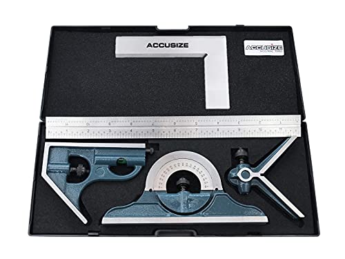 Woodworking Solution, Bevel Edge Blade Square With Combination Square Ruler Protractor Set #TOP11