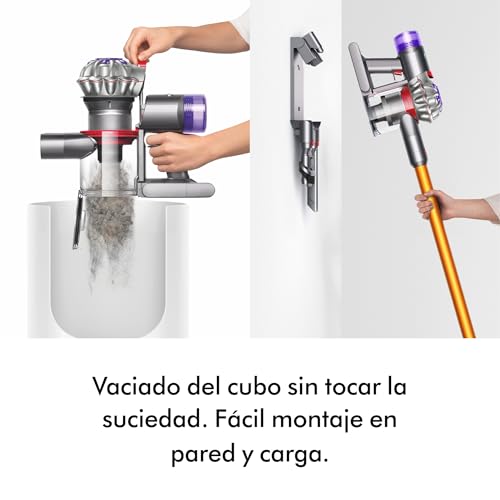Dyson V8 Absolute Aspiradora Sin Cable, 115 AW, hasta 40 min de autonomía, Cepillo Motorbar Anti-enredos, Elimina Pelo de Mascotas, Cepillo con Suave Cabezal Giratorio, aspiradora de Mano y Suelo