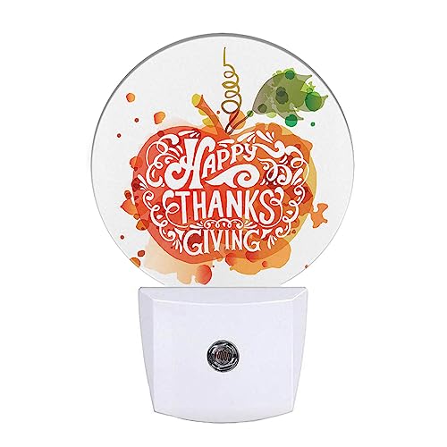 Image of EKOBLA Pumpkin Night Light, Thanksgiving Fall Pumpkin Night Lights Plug Into Wall with Auto Sensor for Bathroom and Hallway