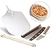 Pelle à Pizza Pelle à Pizza pour Four, Coupe Pizza et Trancheuse Planche à Pizza Aluminium avec Poignée en Bois Pliable pour Pizza Gâteau Pâte(90.5x30.5cm)