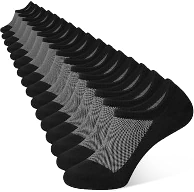 Closemate 8 Pairs Mens No Show Socks Low Cut Invisible Cotton Casual Trainer Socks with Non-Slip Grip (8White, Size M)