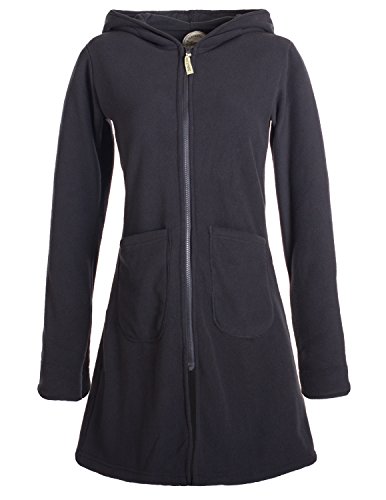Preisvergleich Produktbild Vishes - Alternative Bekleidung - Einfarbiger Eco Fleecemantel mit Kapuze schwarz 42-44
