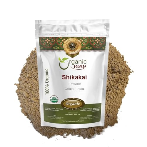 Organic Way Shikakai Powder (Acacia concinna) - Organic & Kosher Certified | Fresh & Pure | Raw Vegan Non GMO & Gluten Free | USDA Certified | Origin - India (8 Ounce Pack)