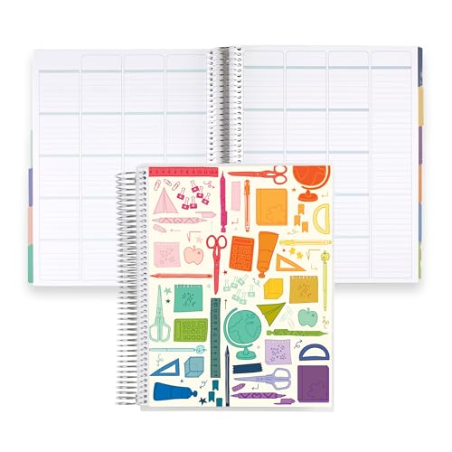 Erin Condren 8.5x11 Undated Homeschool Planner - School Supplies Classic Interchangeable Cover| Featuring Platinum Spiral and 80 Lb. Text Weight Paper