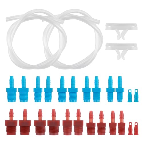 Purthog Brake Master Cylinder Bleeder Kit Replacement OEM#14151 Master Cylinder Brake Bleeder Kit Includes 22 Inch Hoses Connectors 3-Ways Clamps Masters Cylinders Bench Bleed Kits