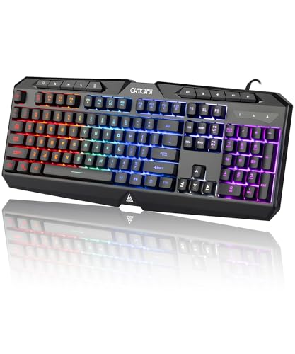 Light Up Gaming Keyboard Wired for PC PS5 Computer, USB Plug...