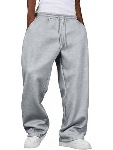 JUSOFTY Jogginghose Herren Baumwolle Mode Baggy Sweatpants Stretch Kordelzug Jogginghose Casual Running Sporthose Herren Lang Mit Taschen