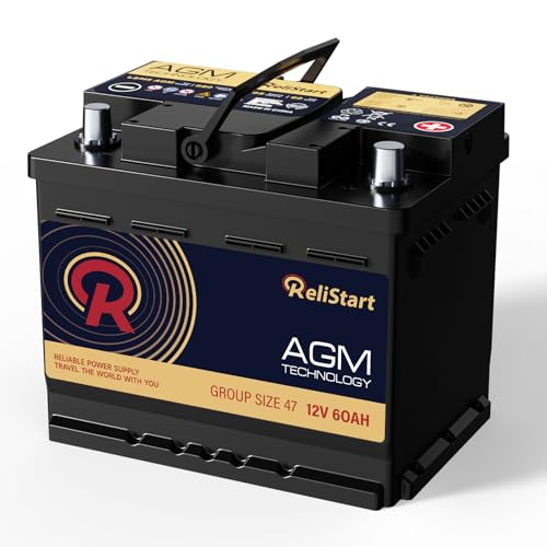 AGM Battery BCI Group 47 Car Battery-12v 60Ah H5 Size 47 Automotive Battery, 12V...