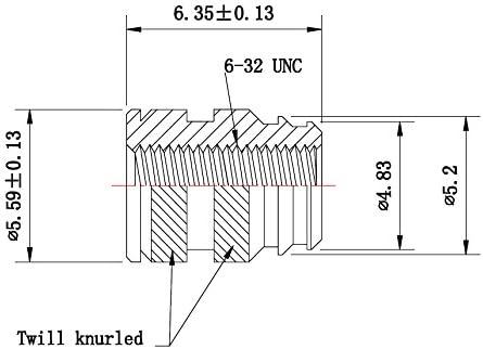 [initeq] #6-32 Threaded Heat Set Inserts for 3D Printing (20, Long)