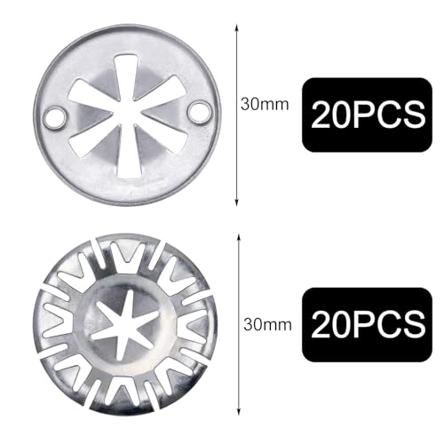 Xynovate 40 PCS Klemmscheiben, 30mm Hitzeschutzblech Reparatursatz, Metall Star Befestigung Hitzeblech, zur Befestigung von Clips Hitzeschildern Unter der Haube für VW, Verschiedene Autos