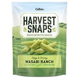 Harvest Snaps Veggie Chips (Green Pea Snack Crisps Wasabi Ranch, 3.3 oz) | Powered by Plant Protein,