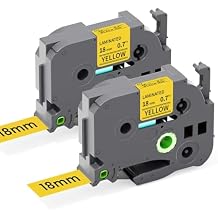 COLORTY 18 مم 0.7 شريط مصفح أصفر بديل لـ Brother TZe-641 أسود على أصفر متوافق مع عبوات Brother P-Touch Label Maker PTD400 PTD600 PTD400AD PTP710BT، 3/4 بوصة x 26.2 قدم