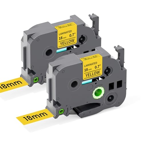 COLORTY 18mm 0.7 Laminated Tape Yellow Replacement for Brother TZe-641 Black on Yellow Compatible with Brother P-Touch Label Maker Refills PTD400 PTD600 PTD400AD PTP710BT, 3/4 Inch x 26.2 feet