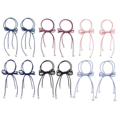 SMASOLO 12 Piezas corbata de moño Liga para el cabello titular de la de caballo lazo de pelo de las niñas anillo de pelo elástico corbata de cabello Color Aleatorio