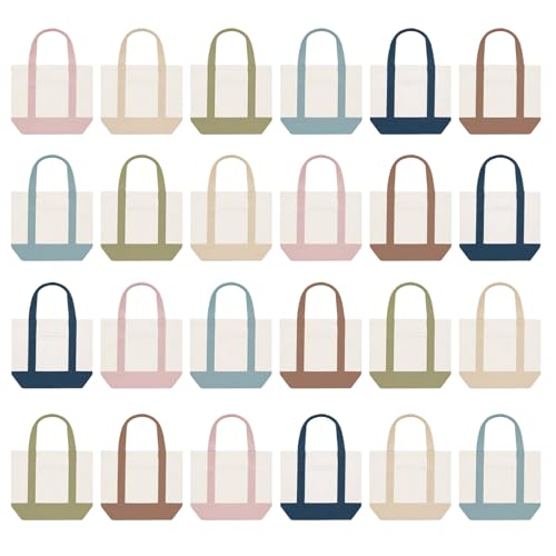 Eccliy 6 Pcs Mini Canvas Tote Bags