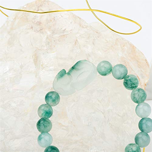 Image of ZenBless Fengshui Porsperity Jade Bracelet Lucky Charm Feng Shui Black Obsidian Wealth Bracelet Gift for Men Women with Gold Plated Pi Xiu Pi Yao Attract Wealth Good Luck(Green)