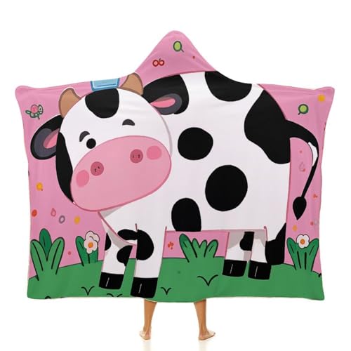 Couverture à capuche vache idée cadeau originale et chaleureuse pour homme et femme