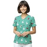 Nurse is Love Casaca Sanitaria Mujer AQUA-COFFEE (XS) – Camiseta Café con Bolsillos para Enfermera | Uniforme Sanitario Original | Regalo Profesional